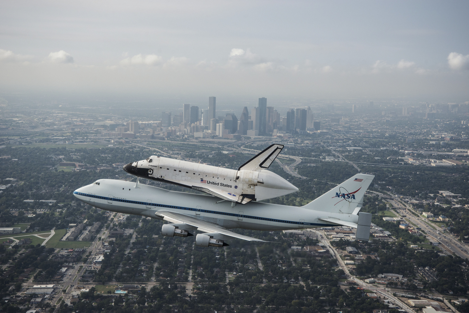 Space Shuttle Endeavour Leaves Houston on Last Journey West